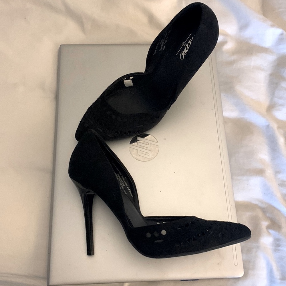 Black suede shoe